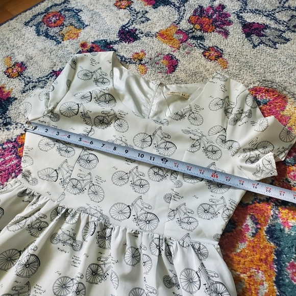 JessaKae Cream Bicycle Print Midi Dress - Picture 9 of 16